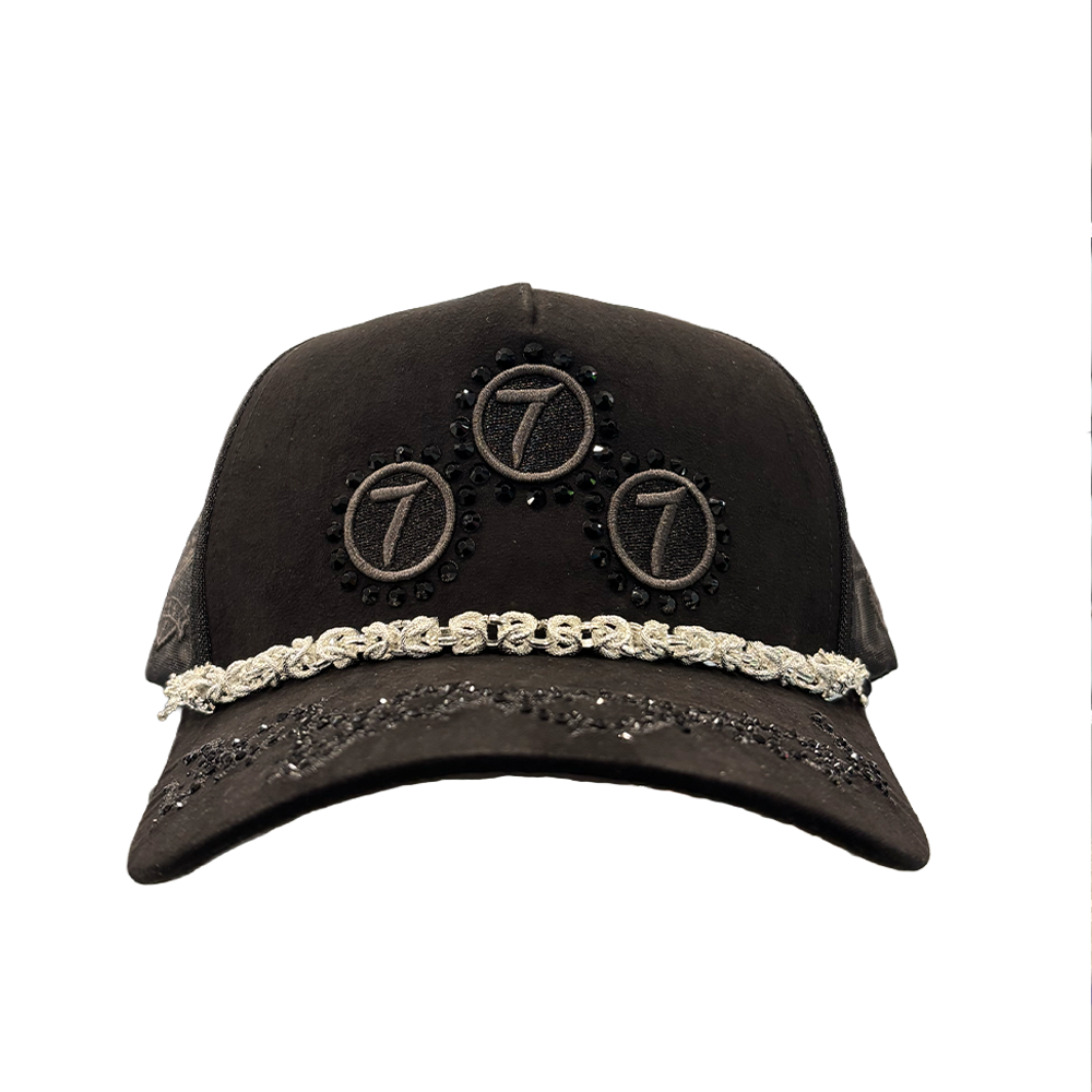 Hudson V6 Chain Diamond 777 Suede Trucker Hat