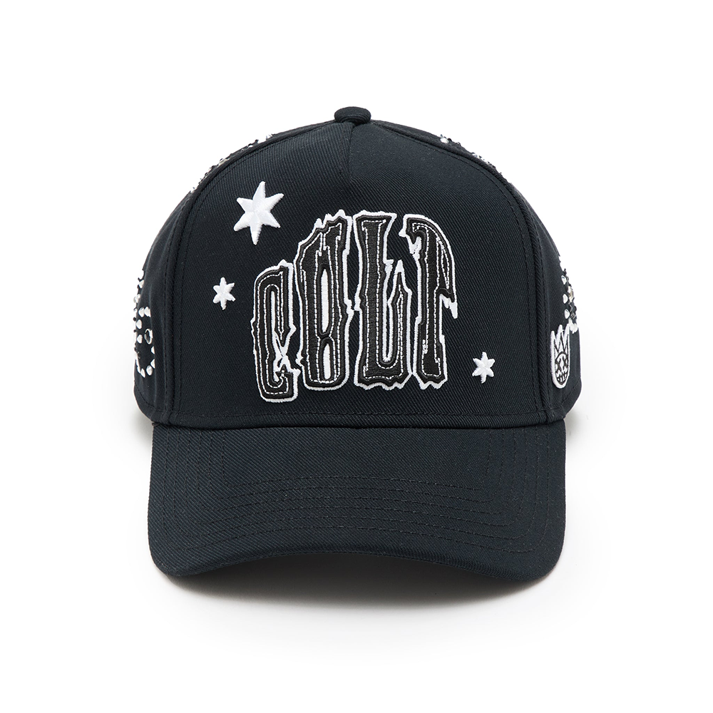 Cult x El Alfa Premium Paisley 5 Panel A Frame Trucker Hat in Black