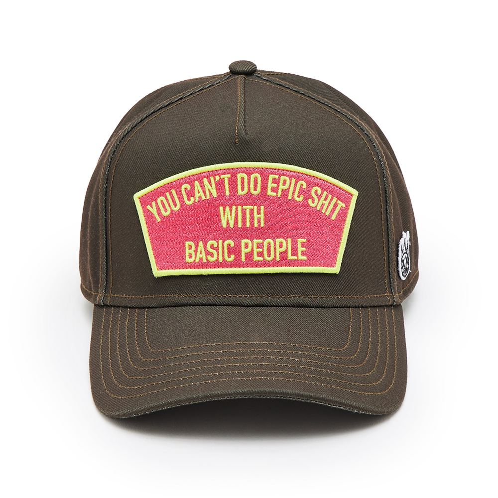 Cult's Logo Mesh Back Trucker Hat "Cant Do Epic Shit" in Sage