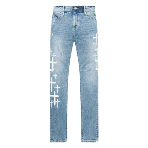 RTA Bryant Blue Cross Patches Jeans