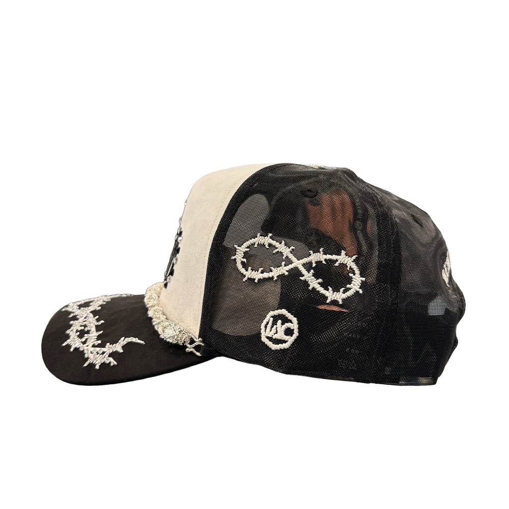 Hudson V6 Chain Diamond 777 Suede Trucker Hat