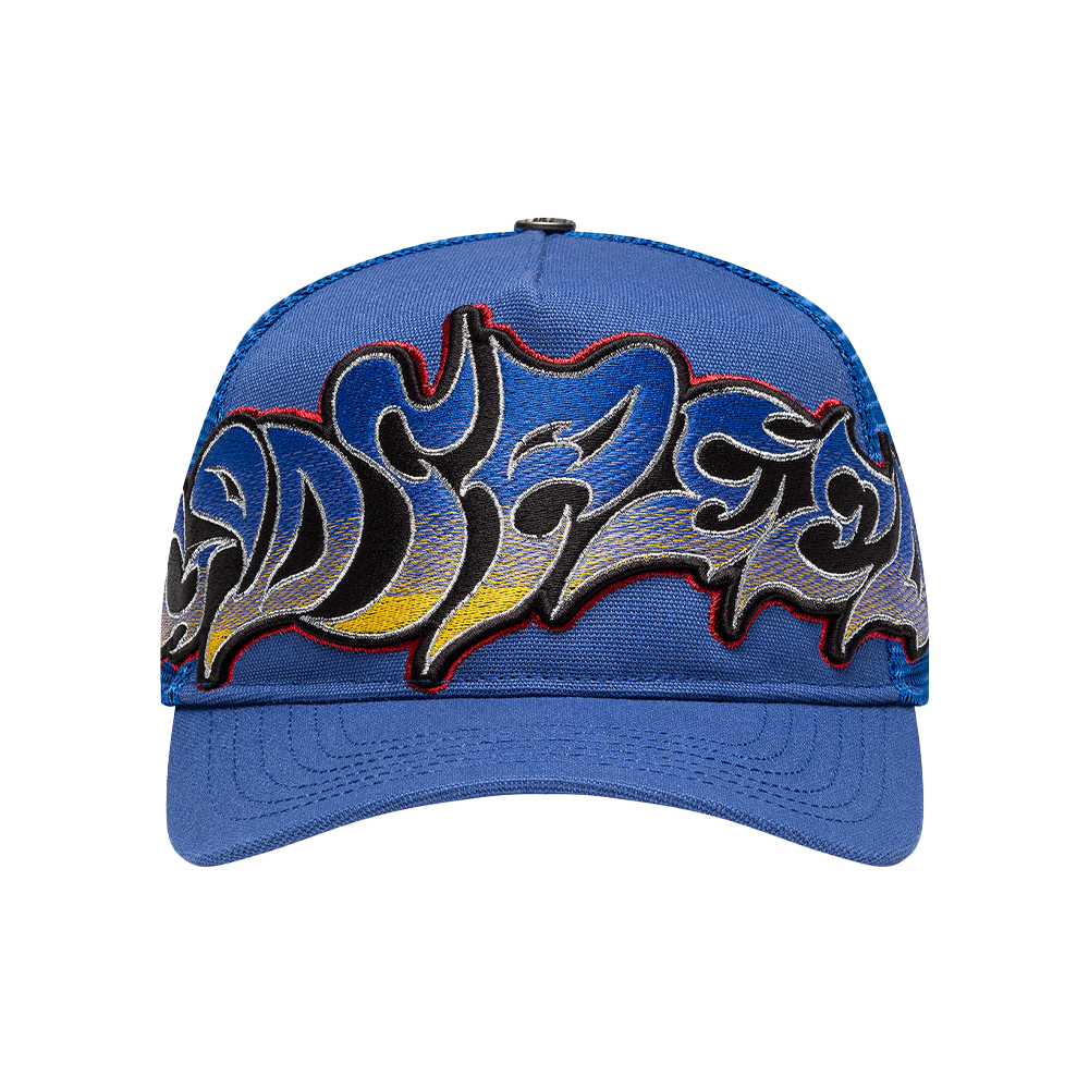 Godspeed GS Neo Trucker Hat (Blue/Yellow/Red)