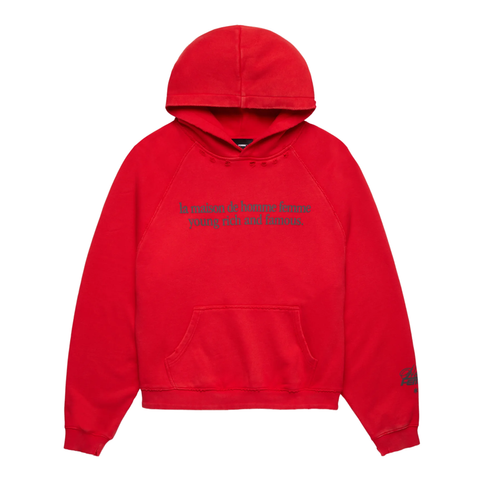 HF DESTROYED MAISON HOODIE RED